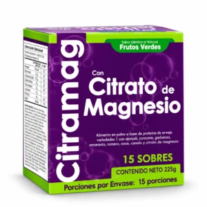 Citramag Citrato de Magnesio en polvo 15 sobres de Pureza Nativa sobre fondo blanco