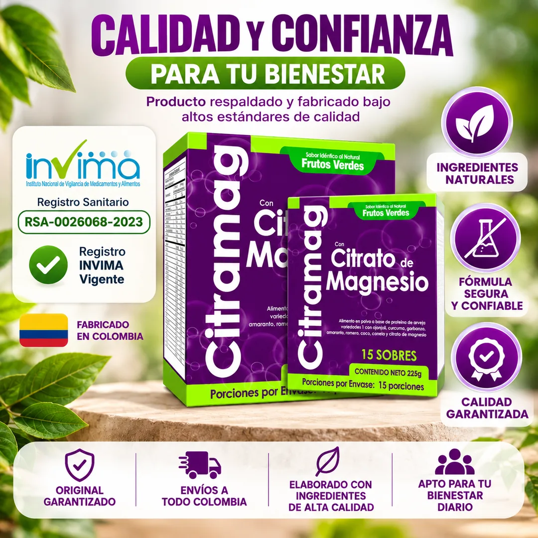 Citramag Citrato de Magnesio original con registro INVIMA, compra segura y envíos a toda Colombia