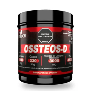 Ossteos-D Colágeno con Cúrcuma en Polvo 500 g de Vitalcom en Pureza Nativa sobre fondo blanco